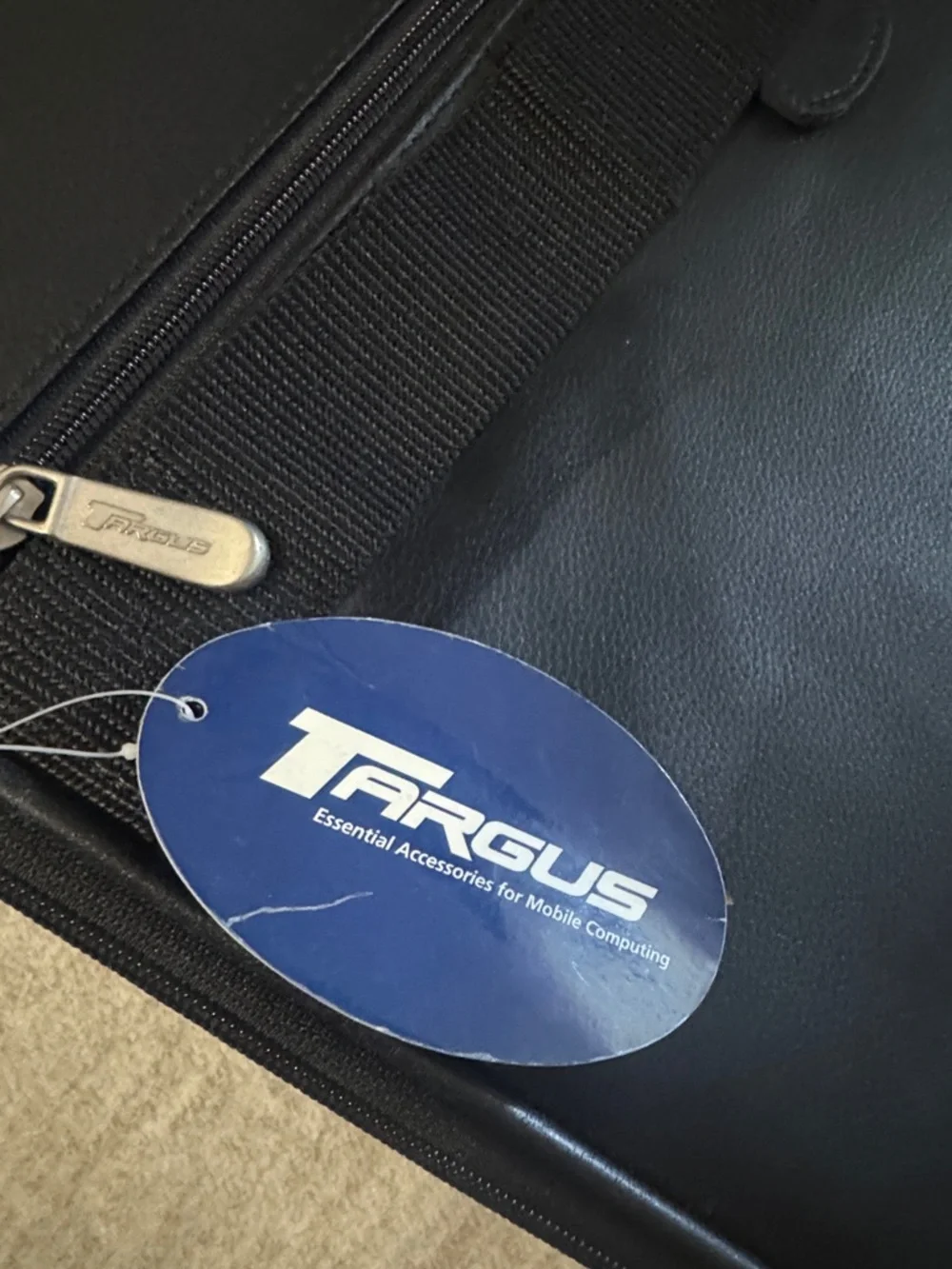 Black Genuine Leather Briefcase Carry Case